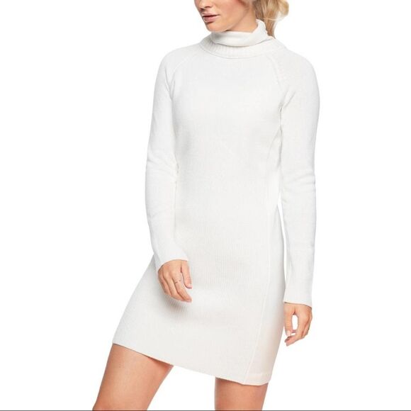 Athleta Mesa Hybrid Sweater Dress in Dove White Merino Wool Blend Style 38342 L - Picture 1 of 13